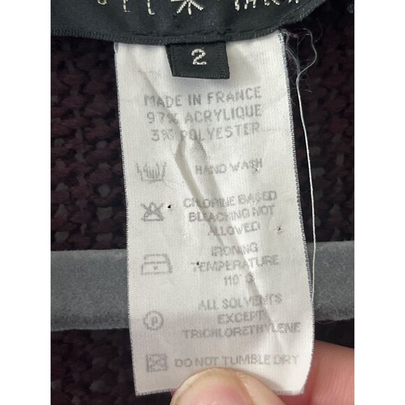 Isabel Marant Vintage Knit Open Front Cardigan‎ Burgundy Wine Size 2 - Picture 6 of 7